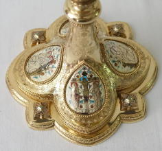 Solid silver gilt antique French Gothic Chalice.
